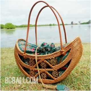 ethnic unique design balinese handbag rattan grass straw handmade